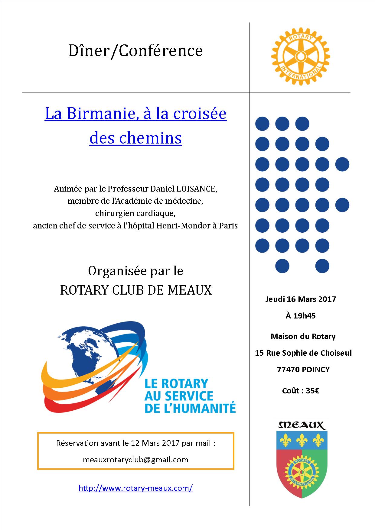 Diner conference 160317 la birmanie a la croisee des chemins